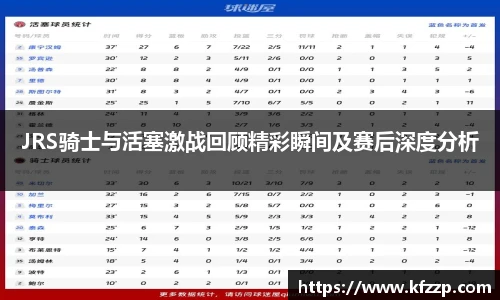 JRS骑士与活塞激战回顾精彩瞬间及赛后深度分析